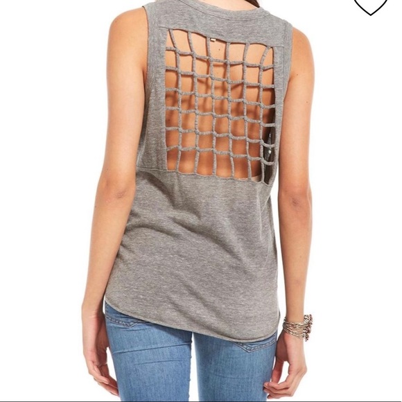 CHASER Knot Back Muscle Tee Gray in Size XS - Picture 6 of 6